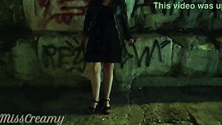 Seductive educator reveals her moist intimate area to numerous individuals on the public sidewalk during our commute from work - misscreamy