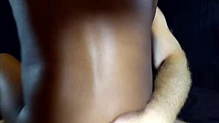 Black girl White guy couple in steamy interracial group chat session