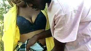 Black woman caught skipping class and gets penetrated by a well-endowed local