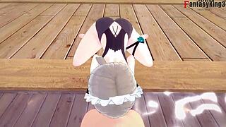 Rita's big boobs in POV as she changes into swimsuits in Honkai Impact