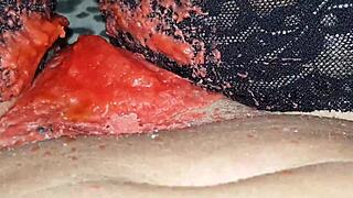 Mum mistress Fabiana in hot wax play and BDSM session