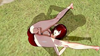 Horny anime babe gets a massive 3D creampie