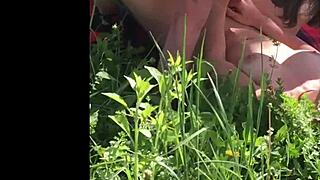 Young secretary cheats with boss in outdoor encounter