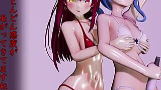 Lesbian sex with toys in animated NTR video