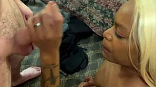 A sultry black married woman engages in sexual activity