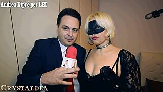 Andrea Dipr joins Crystaldea in intense testicular milking session
