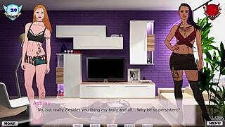 The seduction of Bimbo Ash in Visual Novel style continues