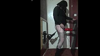 Sissy crossdresser indulges in solo pleasure and backdoor fun