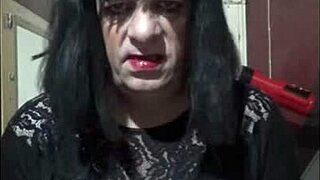 Sissy crossdresser indulges in solo pleasure and backdoor fun