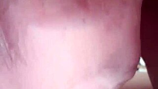 Mature slut gets spit and cum on her tits