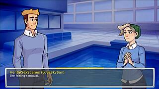 Steamy visual novel: Naughty teacher seduces her young student