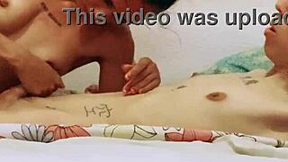 Steamy solo session with petite tranny featuring breast massage and milking