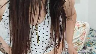 Sultry solo play with intimate self-pleasure and breast stimulation