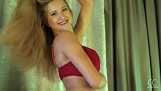 Blonde babe's new year's resolution: more orgasms with her dildo