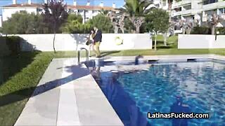 Young Latina gives a sloppy blowjob to get a discount on a realtor's cock