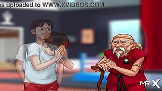 Summertime saga: Hot yoga action with a mature lady