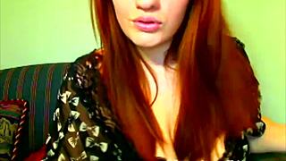 A hot redheaded girl with a big, cute butt twinks and masturbates for your pleasure