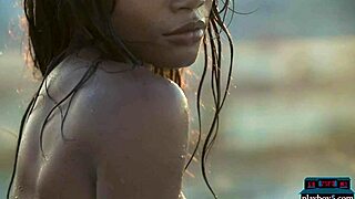 Cameroonian beauty Mimi Desuka's pool solo in Playboy