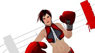 Experience a POV fight with a dominant female boxer