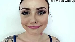 Stunning pornstar Chloe Carter performs a mind-blowing, deepthroat BJ on a massive cock