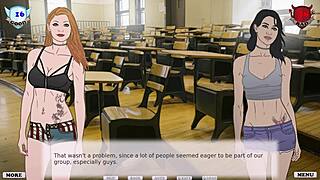 Corrupted college girl Ash explores threesome with her boyfriend and his friend in adult gaming world