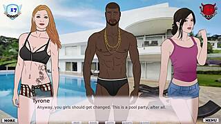 Corrupted college girl Ash explores threesome with her boyfriend and his friend in adult gaming world