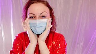American pornstar Arya Grander dons surgical gloves for ASMR video