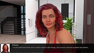 Elaine's exclusive yoga pose in the 3D visual novel series