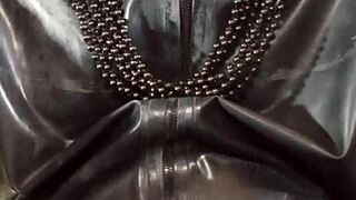 Gay amateur in sexy latex outfit