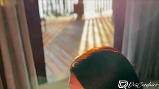Curvy brunette engages in threesome with friend at boyfriend's beach house