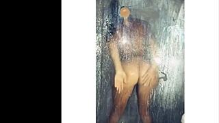Steamy shower session turns into solo playtime