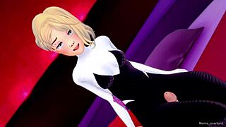 Spider-Gwen's erotic adventure in hotel room