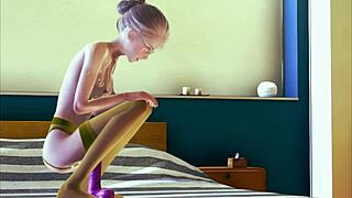 Young anime girl explores her sexuality in 3D