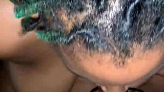 Chubby wife gives a messy blowjob and gets penetrated