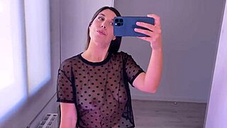 Sizzling see-through fashion haul with long-haired trans babes