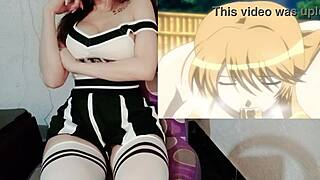 The seductive wife of a renowned artist in the Hentai series Shimaizuma, episode 1.