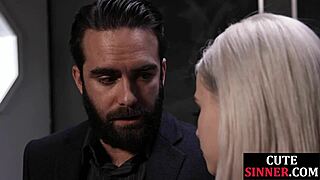 A petite student seduces her professor after class and engages in sexual intercourse