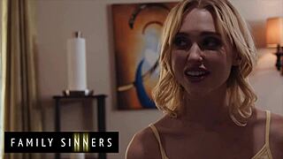 Chloe Cherry's taboo encounter with older, mustached lover in family taboo series