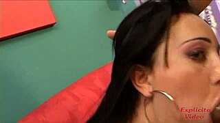 A sexy brunette gets some knowledge of how to give a good hand job on the beach and then gets to use it on a big cock which is in both her vagina and anus.