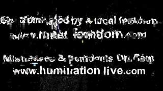 Humiliating small cock male in BDSM femdom video