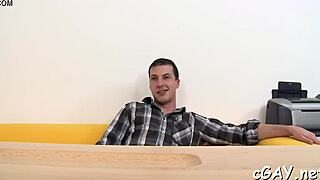 Beautiful gay man enjoys oral sex with a lot of passion.