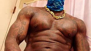 Hallelujah Johnson's big black hairy dick worship and masturbation scene