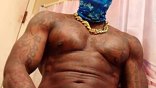 Hallelujah Johnson's big black hairy dick worship and masturbation scene