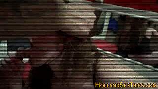 Amateur blowjob and facial with a European slut