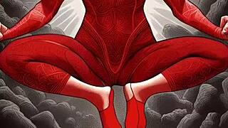 Muscular girl in animated hentai: The night butterfly comic