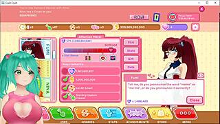 3D anime gamer girl’s naughty play in Crush Crush