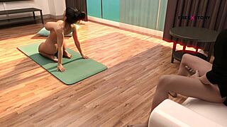Alex’s fantasies of desire while watching his landlady’s yoga poses