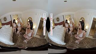 Married woman and her bridesmaids seduce the best man on his last day as a bachelor.