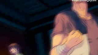 A ghostly woman gives a male character a feminine look and has sex with him.