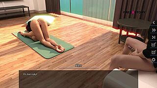 Alex’s fantasies of desire while watching his landlady’s yoga poses
